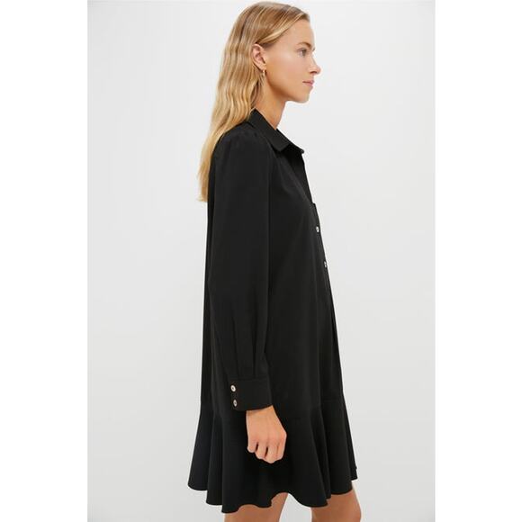 NWOT Pomander Place x Tuckernuck Black Crepe Callahan Shirt Dress Long Sleeve L - Picture 5 of 14